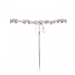 Lanen Sash Silver/Soft Grey Satin