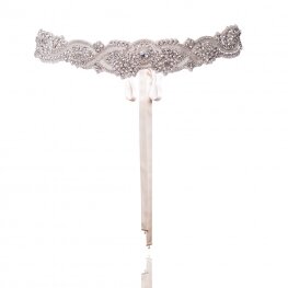 Martha Sash Silver Champagne Satin