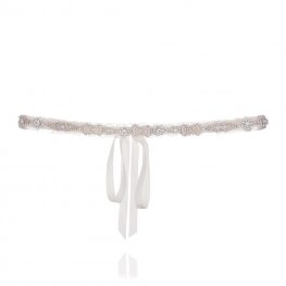 Swarovski crystal and french lace Madison headband or sash