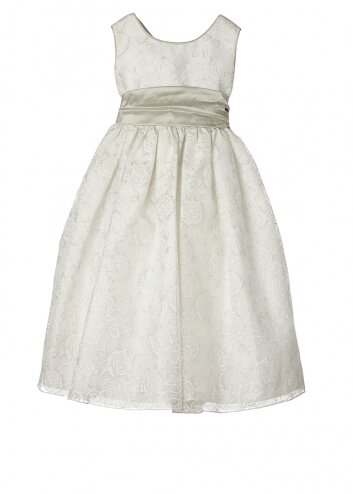 Sparkly silver rose-embellished organza Rose dress